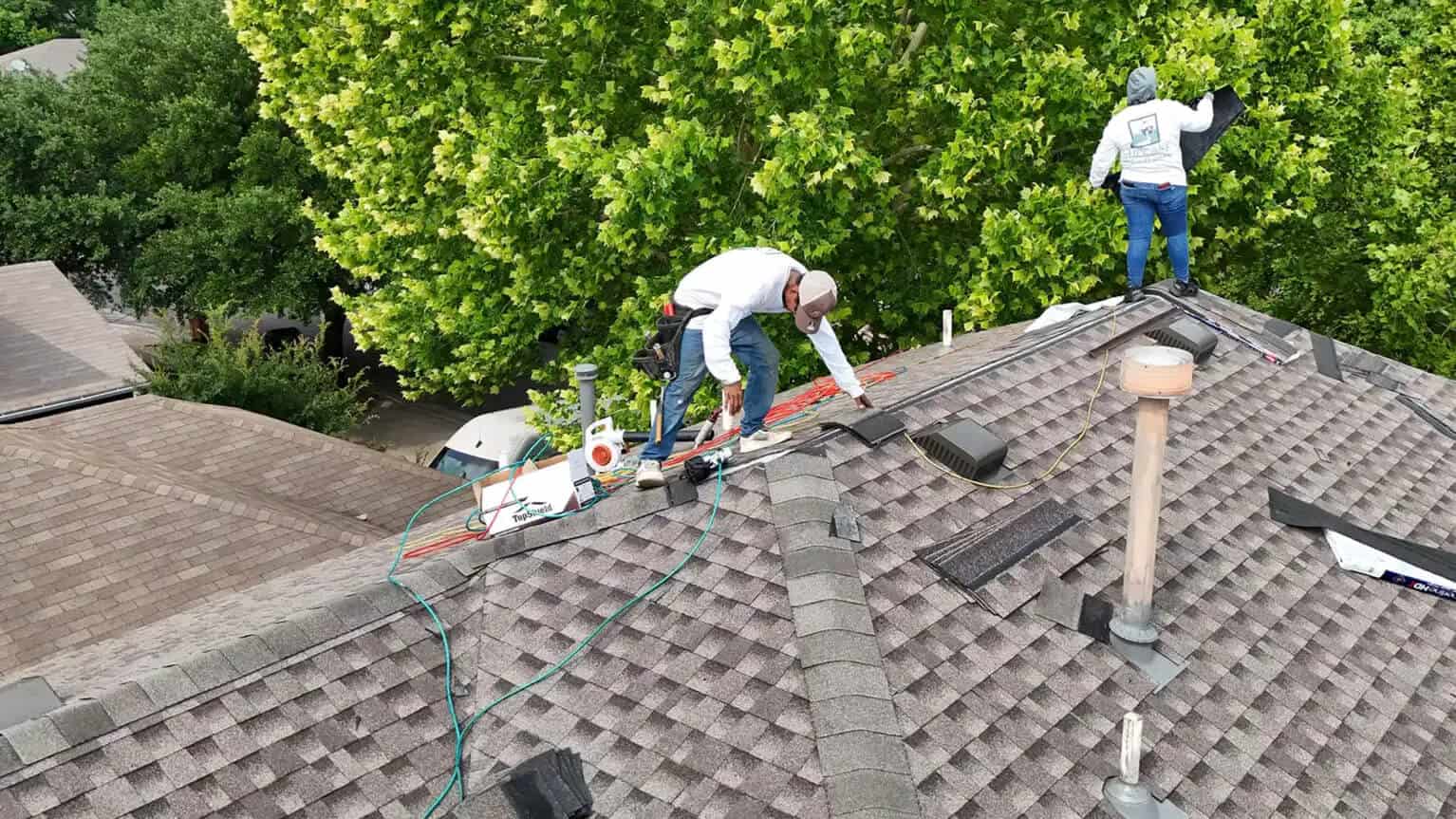 Standing seam metal roof on a rural home